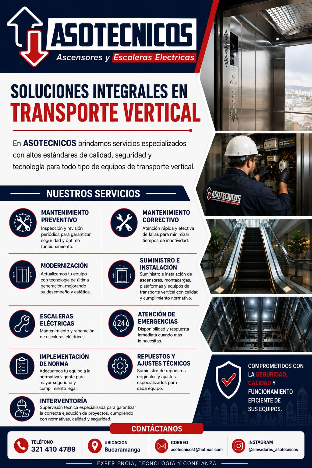 Portafolio oficial y flyer de servicios Asotecnicos Bucaramanga